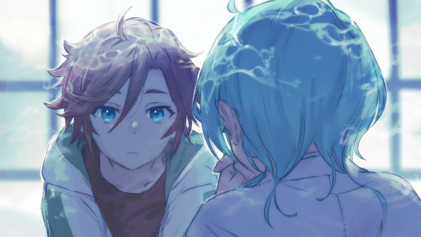 shinkai kanata and mikejima madara (ensemble stars!) drawn by logi_bunbukucha