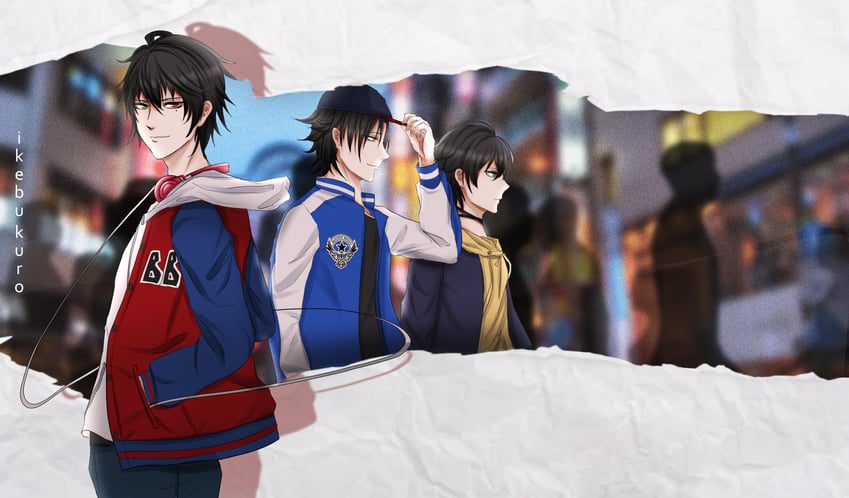 yamada ichiro, yamada saburo, and yamada jiro (hypnosis mic) drawn by dar_rs