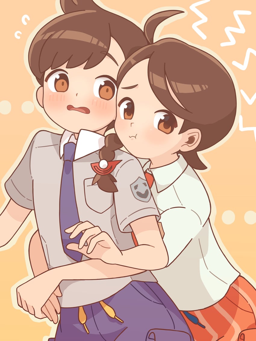 juliana and florian (pokemon and 1 more) drawn by suzuran_moi