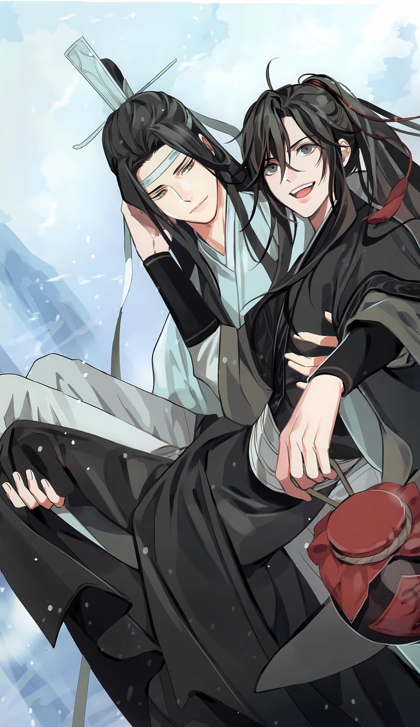 wei wuxian and lan wangji (modao zushi) drawn by gearous