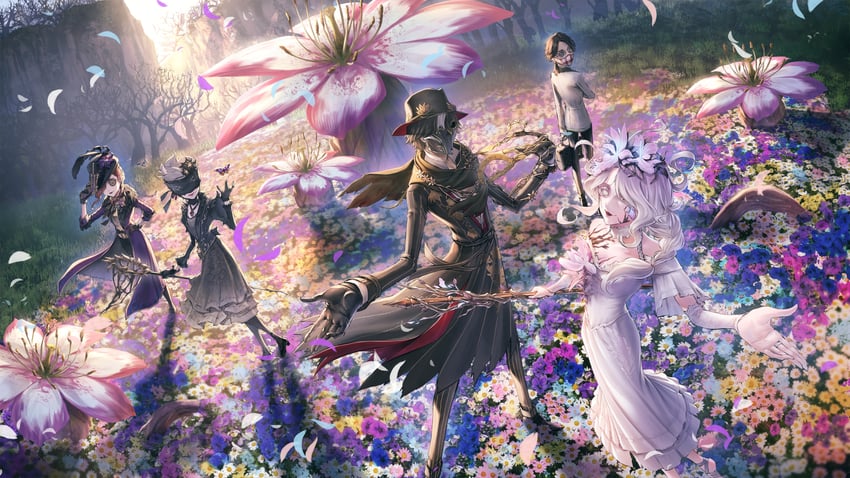 aesop carl, jack, melly plinius, martha behamfil, and grace (identity v) drawn by mugetsu2501