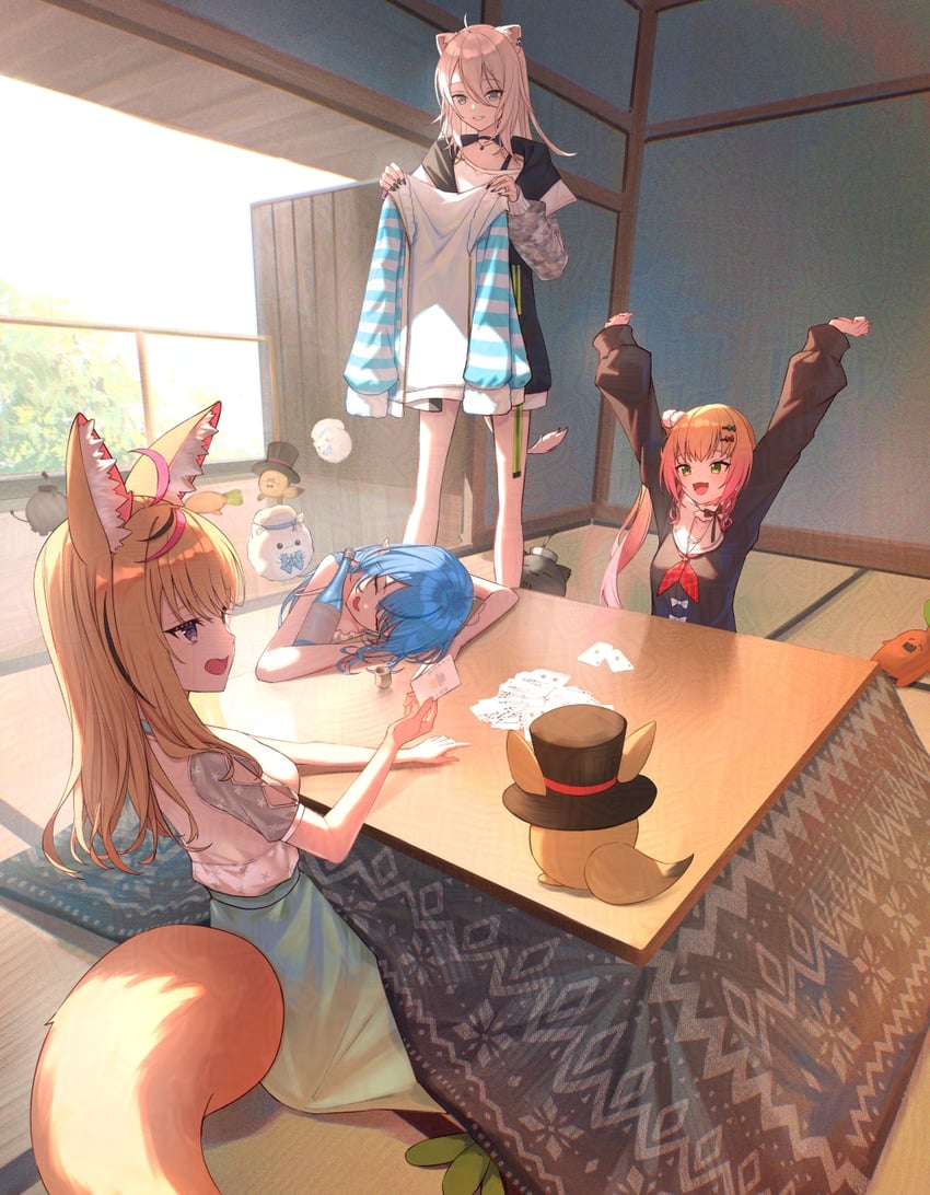 yukihana lamy, shishiro botan, omaru polka, momosuzu nene, ssrb, and 3 more (hololive) drawn by xyunx