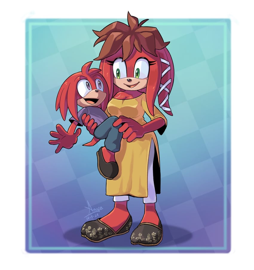 kneecaps the echidna and lara-le (sonic and 1 more) drawn by angiethecat