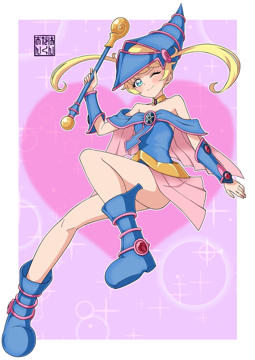 dark magician girl and moegi emo (yu-gi-oh! and 2 more) drawn by handakuon
