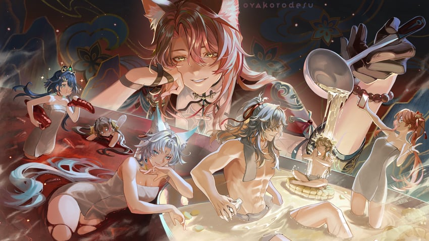 feixiao, jing yuan, yunli, jiaoqiu, yanqing, and 2 more (honkai and 1 more) drawn by oyakorodesu