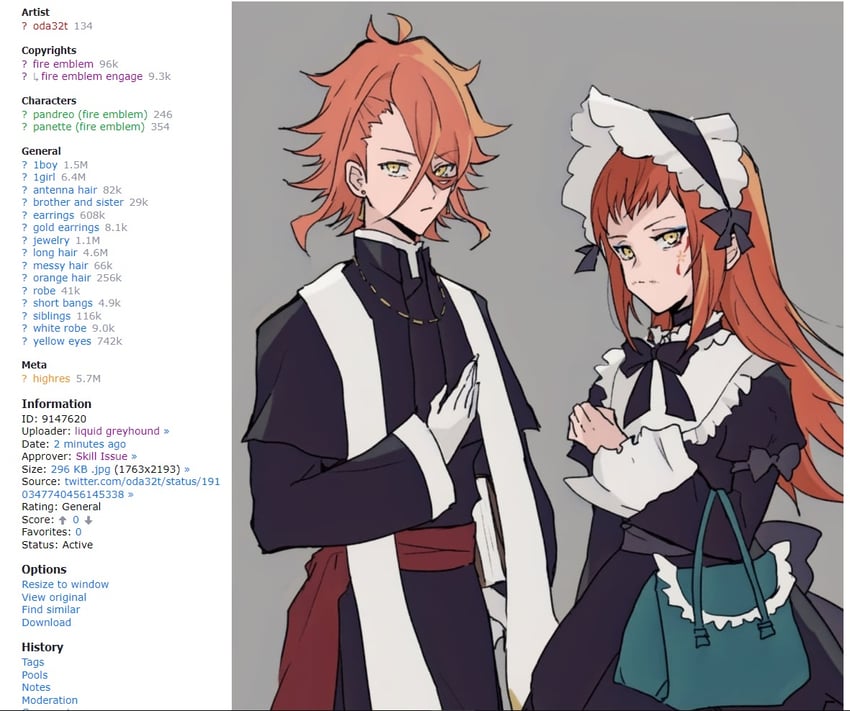 panette and pandreo (fire emblem and 1 more) drawn by oda32t