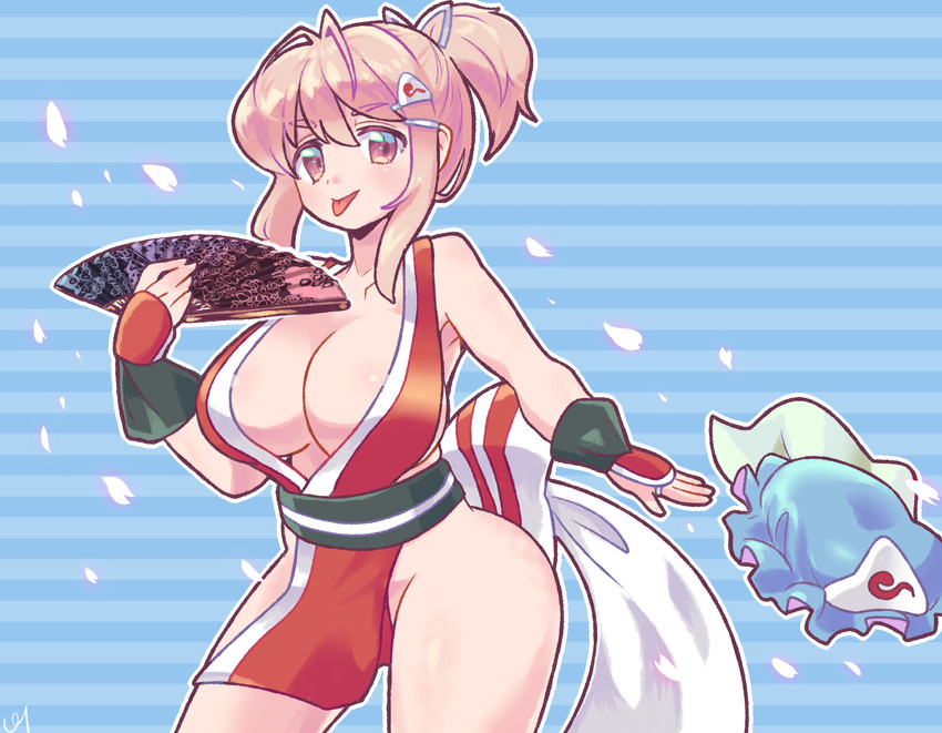saigyouji yuyuko and shiranui mai (touhou and 2 more) drawn by pmx
