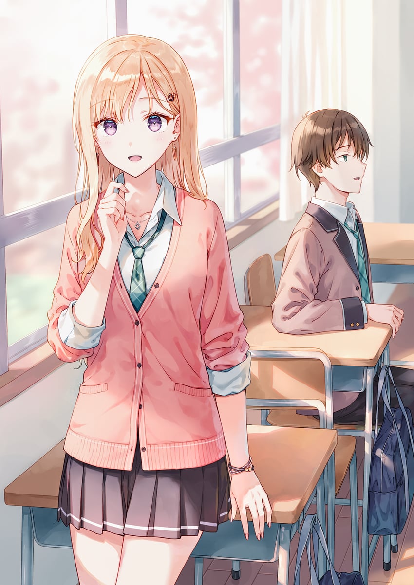 ayase saki and asamura yuuta (gimai seikatsu) drawn by hiten_(hitenkei)