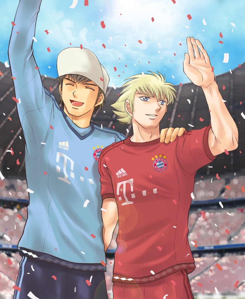 wakabayashi genzou and karl-heinz schneider (captain tsubasa and 2 more) drawn by aoizawa_natsuki