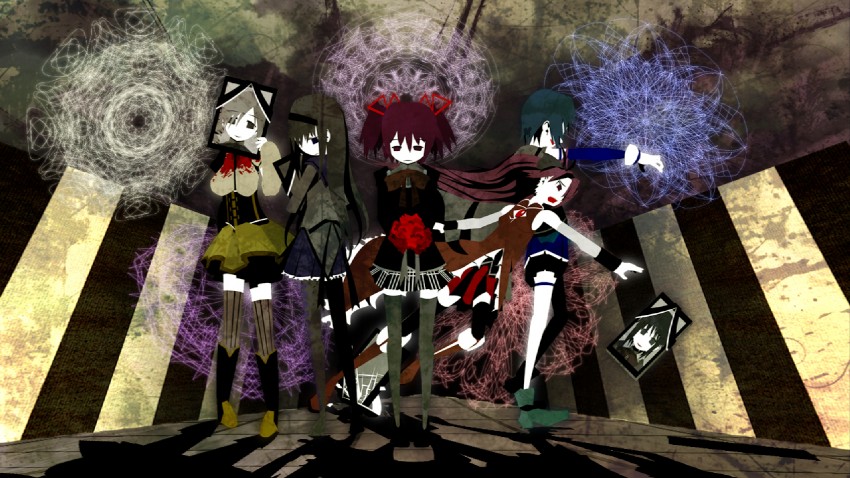 akemi homura, kaname madoka, miki sayaka, sakura kyoko, and tomoe mami (mahou shoujo madoka magica) drawn by hisaumi