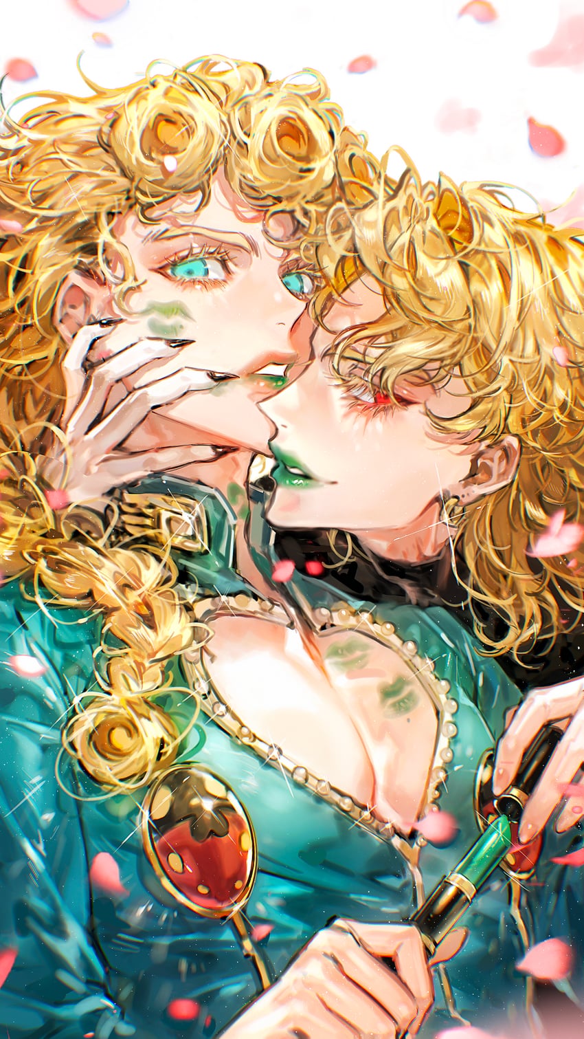 dio brando and giorno giovanna (jojo no kimyou na bouken and 1 more) drawn by oarfish_(artist)