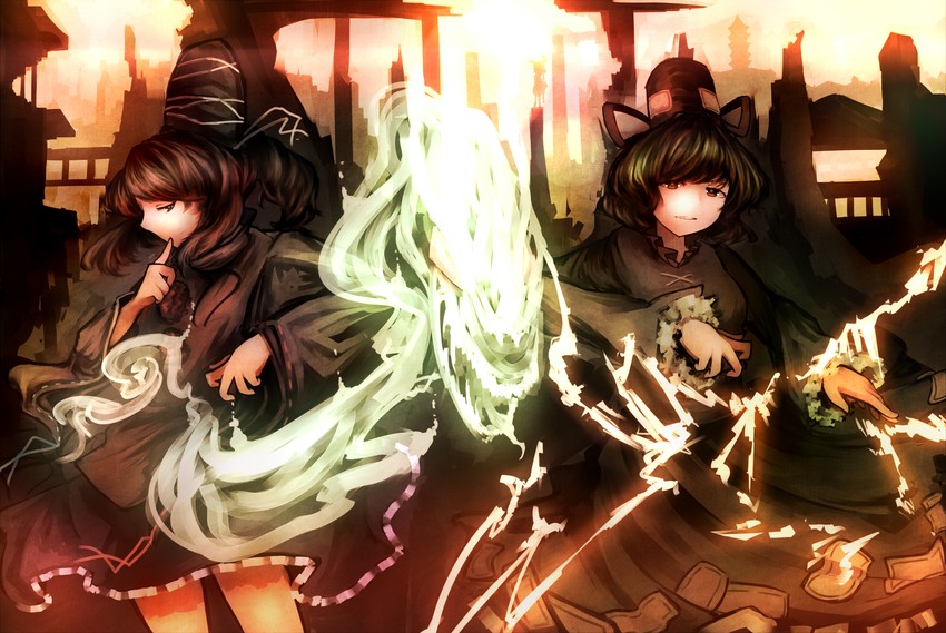 mononobe no futo and soga no tojiko (touhou) drawn by mifuru