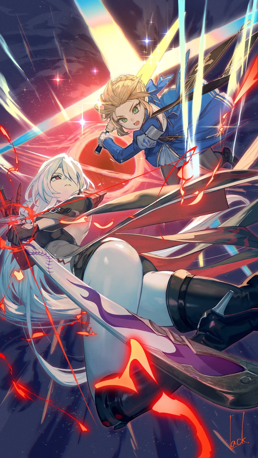 artoria pendragon, saber, and acheron (fate and 2 more) drawn by lack