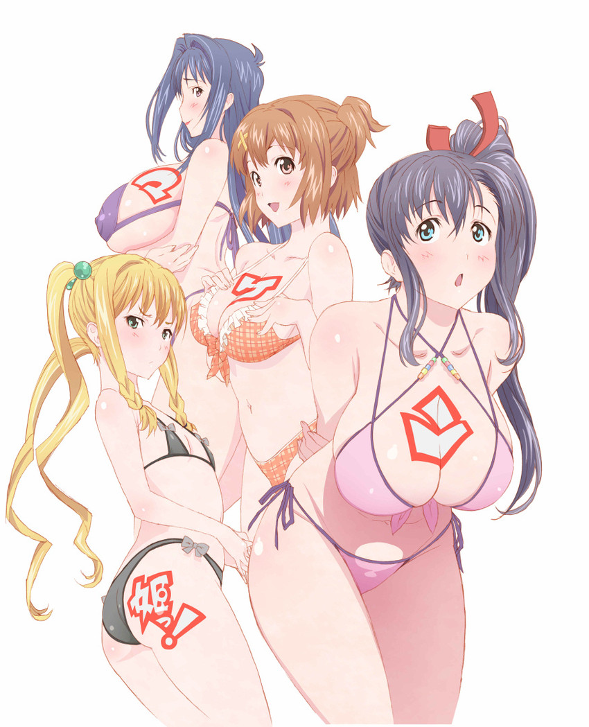 nijou aki, amaya haruko, himegami kodama, and kushiya inaho (maken-ki!) drawn by takami_akio