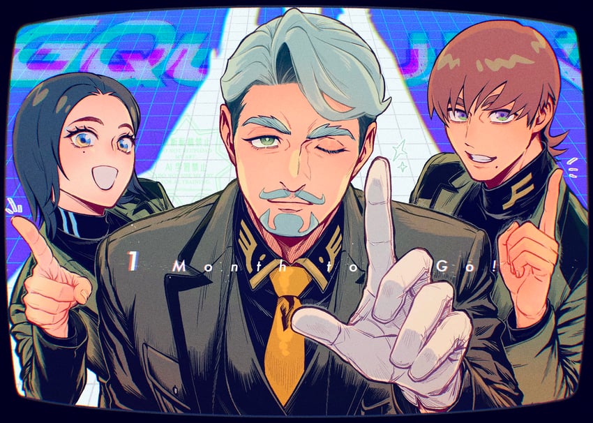 challia bull, comoli harcourt, and xavier olivette (gundam and 1 more) drawn by momochi_(bmbmomomo)