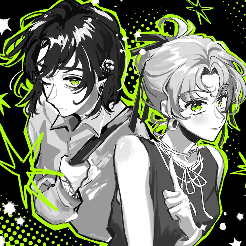 koga mitsuki and oosawa aya (kininatteru hito ga otoko ja nakatta) drawn by kei_(hasukeii)