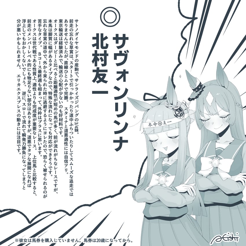satono diamond and chrono genesis (umamusume) drawn by a4_(a4_eishi)
