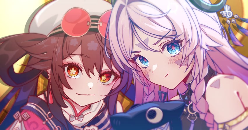 citlali, hu tao, and itzpapa (genshin impact) drawn by 99_chiri