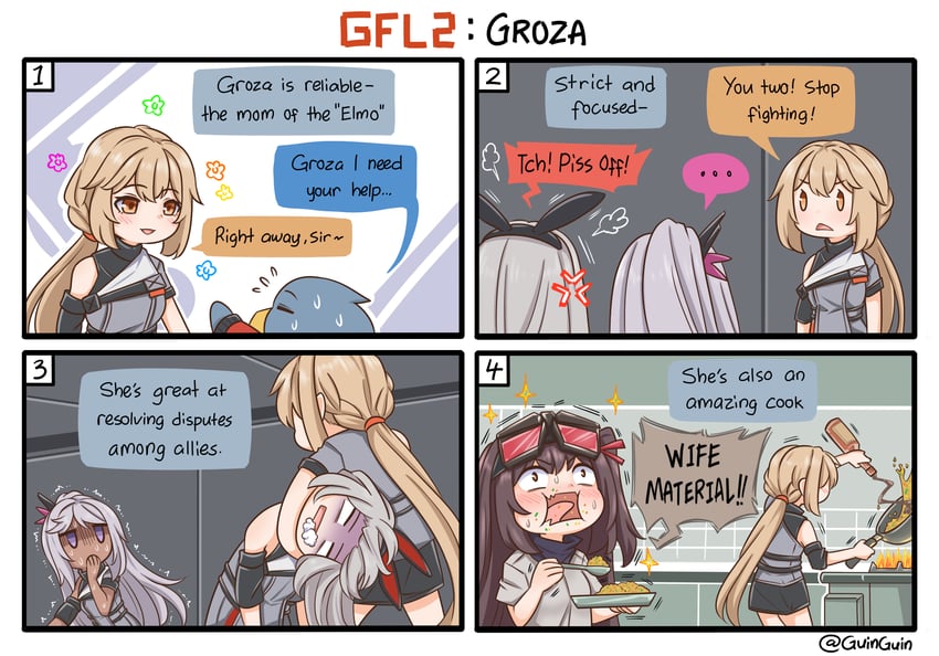 commander, ots-14, groza, krolik, nemesis, and 3 more (girls' frontline and 1 more) drawn by guin_guin