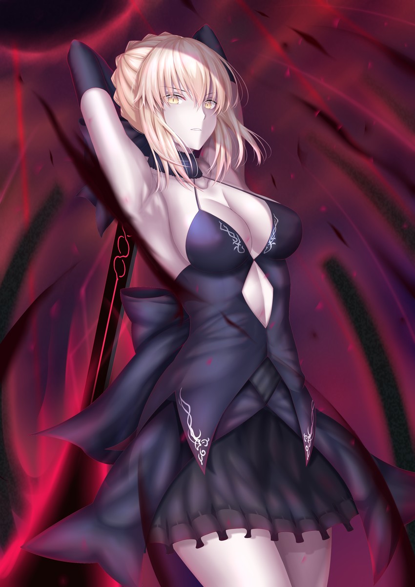artoria pendragon and saber alter (fate and 1 more) drawn by penguintake