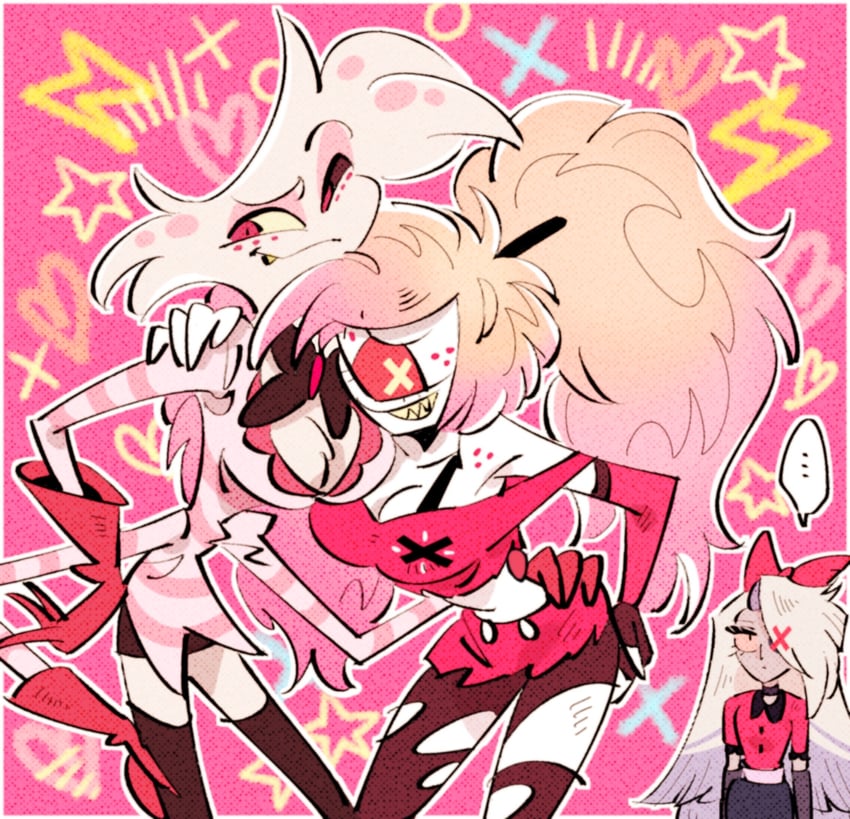 vaggie, angel dust, and cherri bomb (hazbin hotel) drawn by yasutak1192