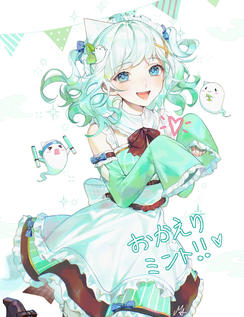 mint fantome and wisps (indie virtual youtuber) drawn by ani_019
