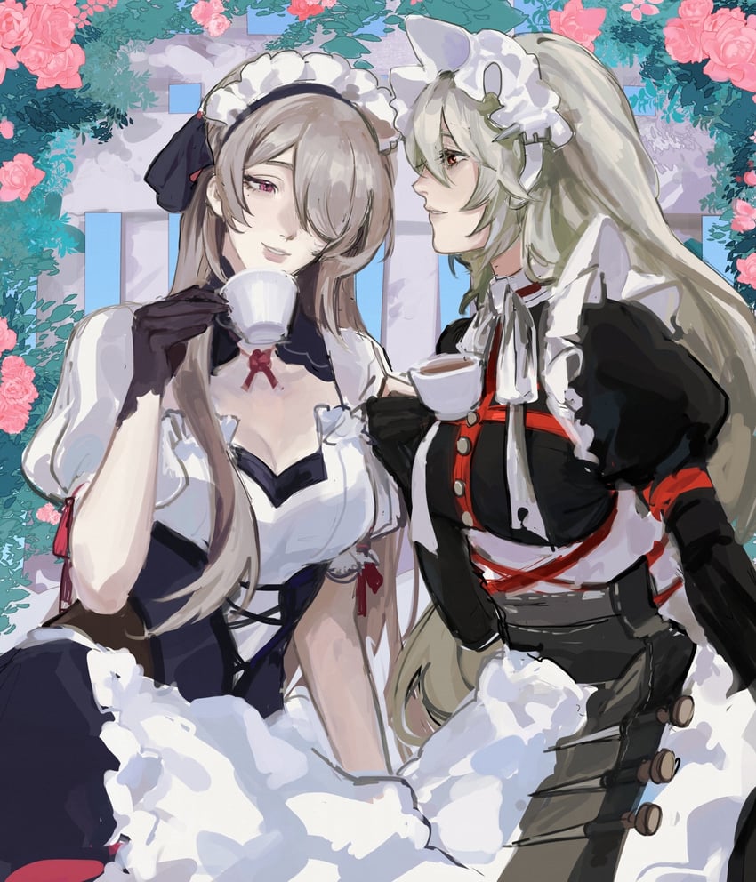 rita rossweisse and alexandrina sebastiane (honkai and 3 more) drawn by crysangria