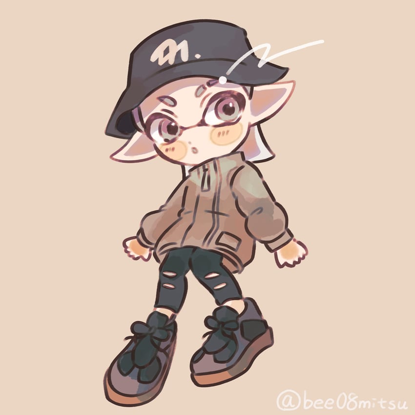 inkling player character and inkling girl (splatoon and 1 more) drawn by payayo884