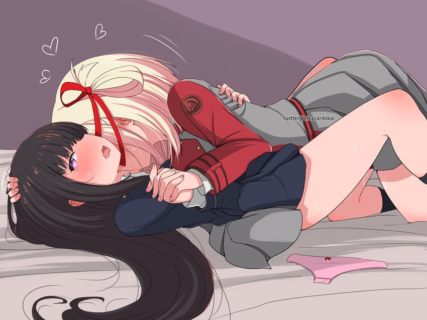 nishikigi chisato and inoue takina (lycoris recoil) drawn by eleazarmikai