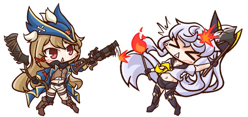 purifier and hunter (azur lane and 1 more) drawn by aka_shiba