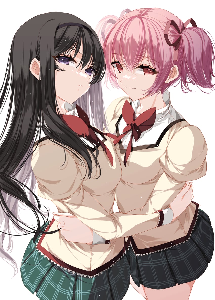 akemi homura and kaname madoka (mahou shoujo madoka magica) drawn by misteor