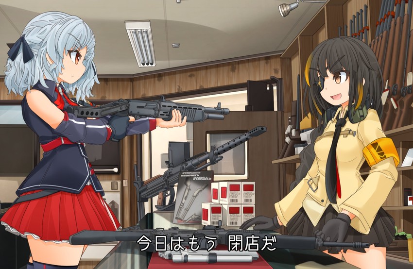m16a1 and spas-12 (girls' frontline and 2 more) drawn by mikeran_(mikelan)