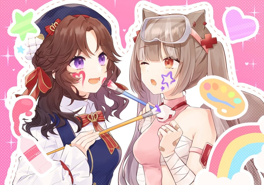 gemuyo and shiraou (indie virtual youtuber and 1 more) drawn by soppppphie