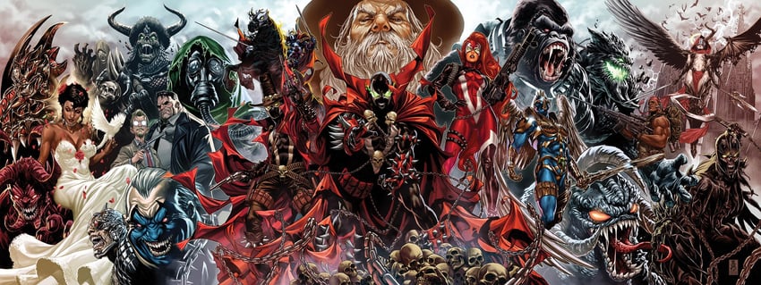 spawn, violator, and redeemer (spawn and 1 more) drawn by mark_brooks