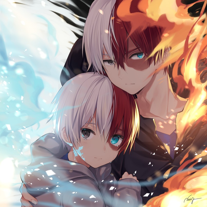 todoroki shoto (boku no hero academia) drawn by necomi