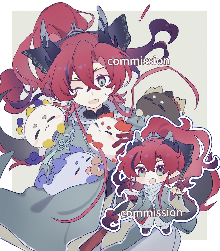 shu, nian, ling, chongyue, and yu (arknights) drawn by haoweizhi10418