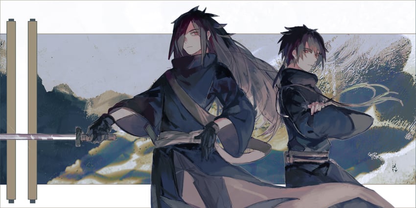 uchiha madara and uchiha izuna (naruto and 1 more) drawn by ylan_tu