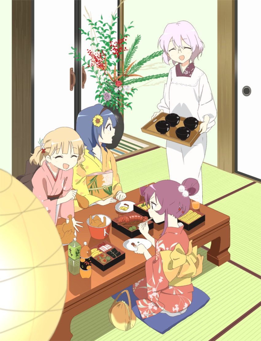 oomuro sakurako, furutani himawari, sugiura ayano, and ikeda chitose (yuruyuri and 1 more) drawn by etyaduke