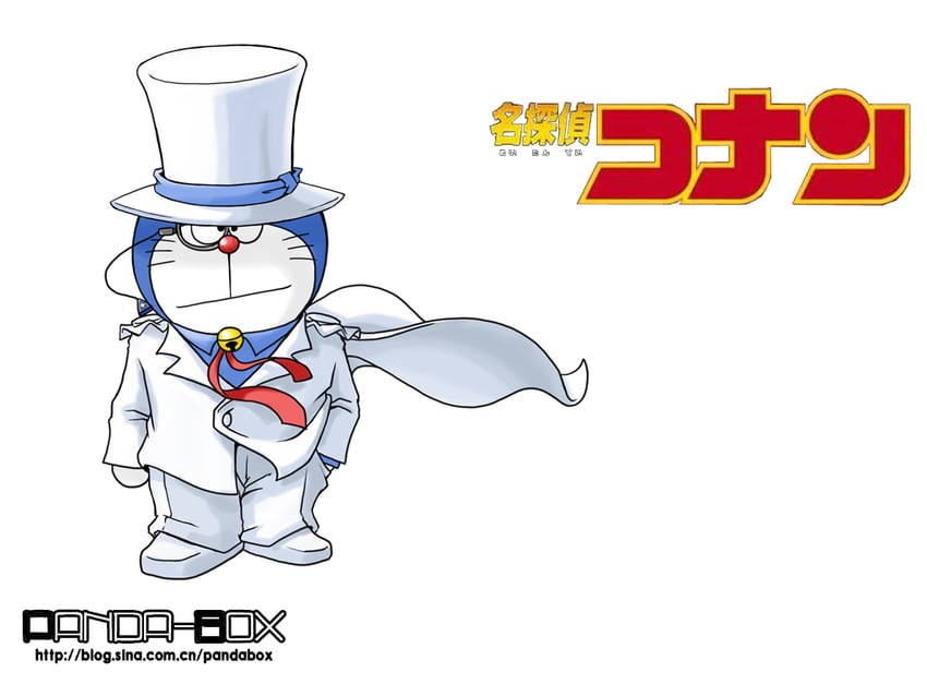 doraemon and kaitou kid (meitantei conan and 2 more) drawn by pandabox