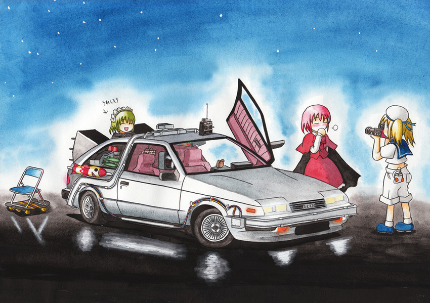 okazaki yumemi, kitashirakawa chiyuri, mimi-chan, and ruukoto (touhou and 1 more) drawn by tomozo8674
