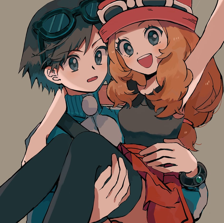 serena and calem (pokemon and 1 more) drawn by tyou08665851