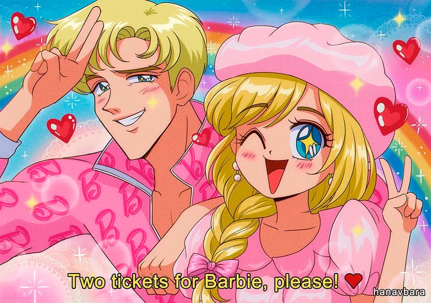 barbie, stereotypical barbie, and ken (barbie and 1 more) drawn by hanavbara