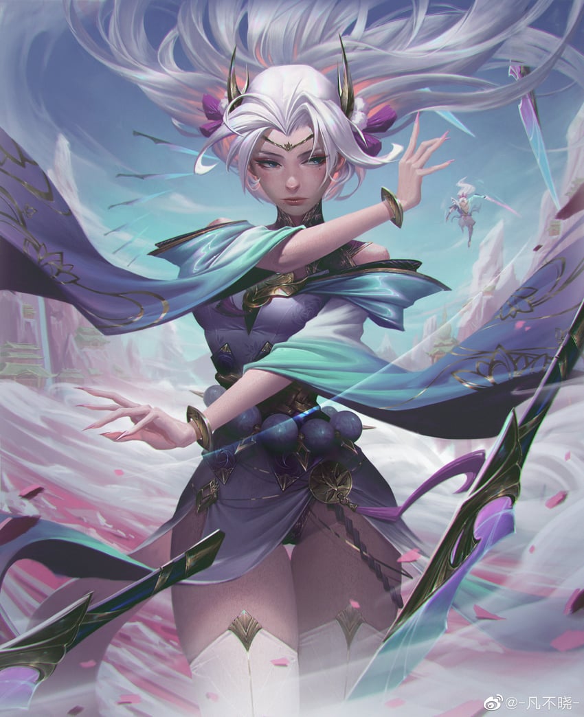 irelia, yasuo, and spirit blossom yasuo (league of legends) drawn by chenbo