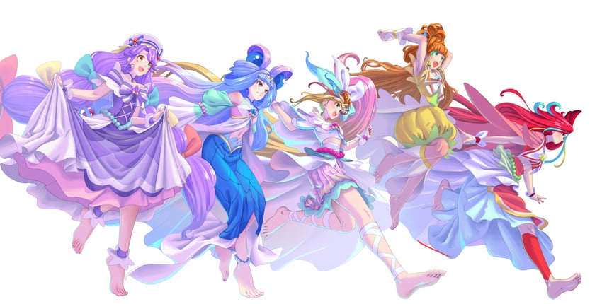 laura la mer, natsuumi manatsu, suzumura sango, takizawa asuka, ichinose minori, and 5 more (precure and 1 more) drawn by shrimp1634