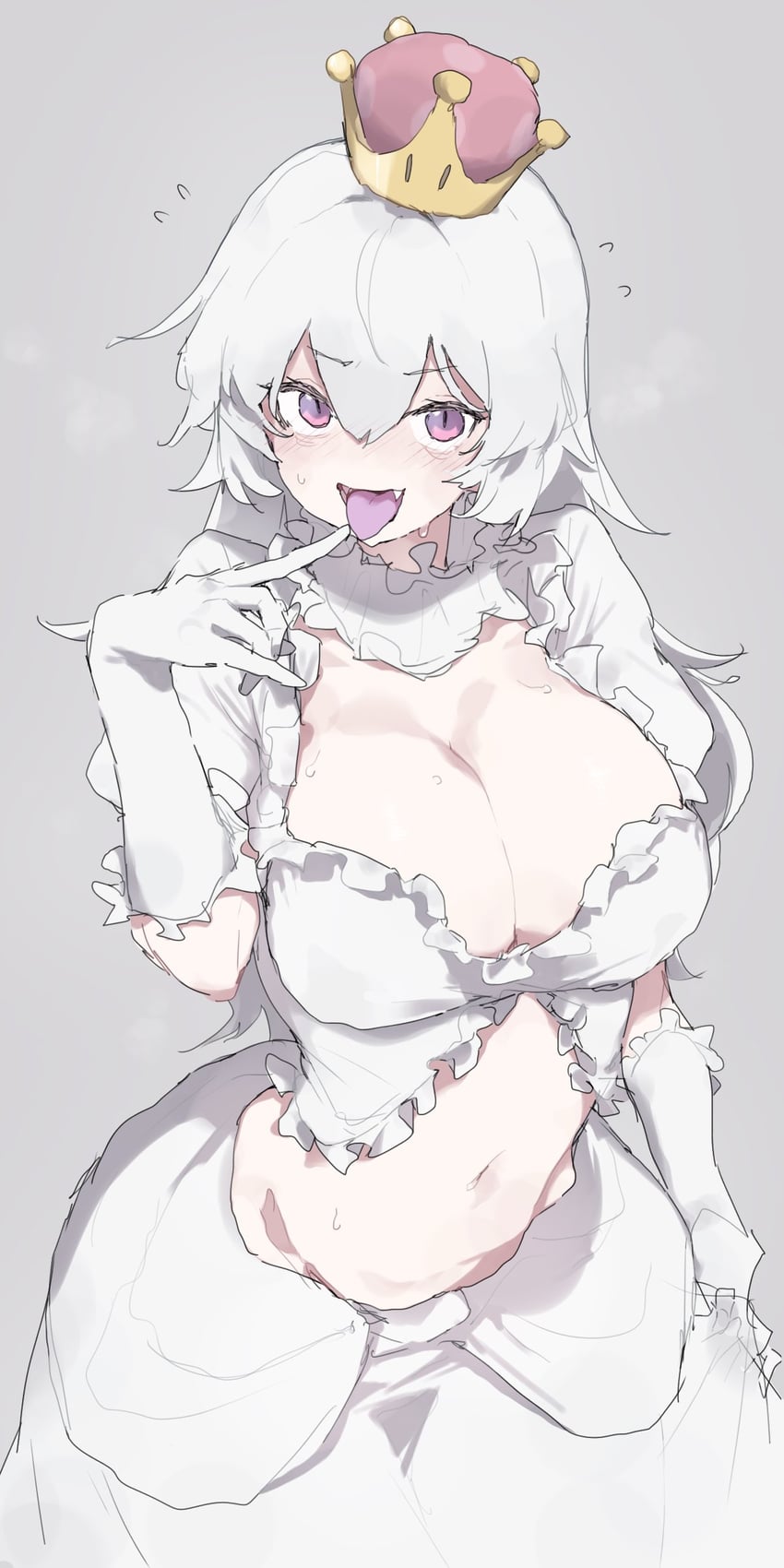 princess king boo (mario and 2 more) drawn by makkurourufu