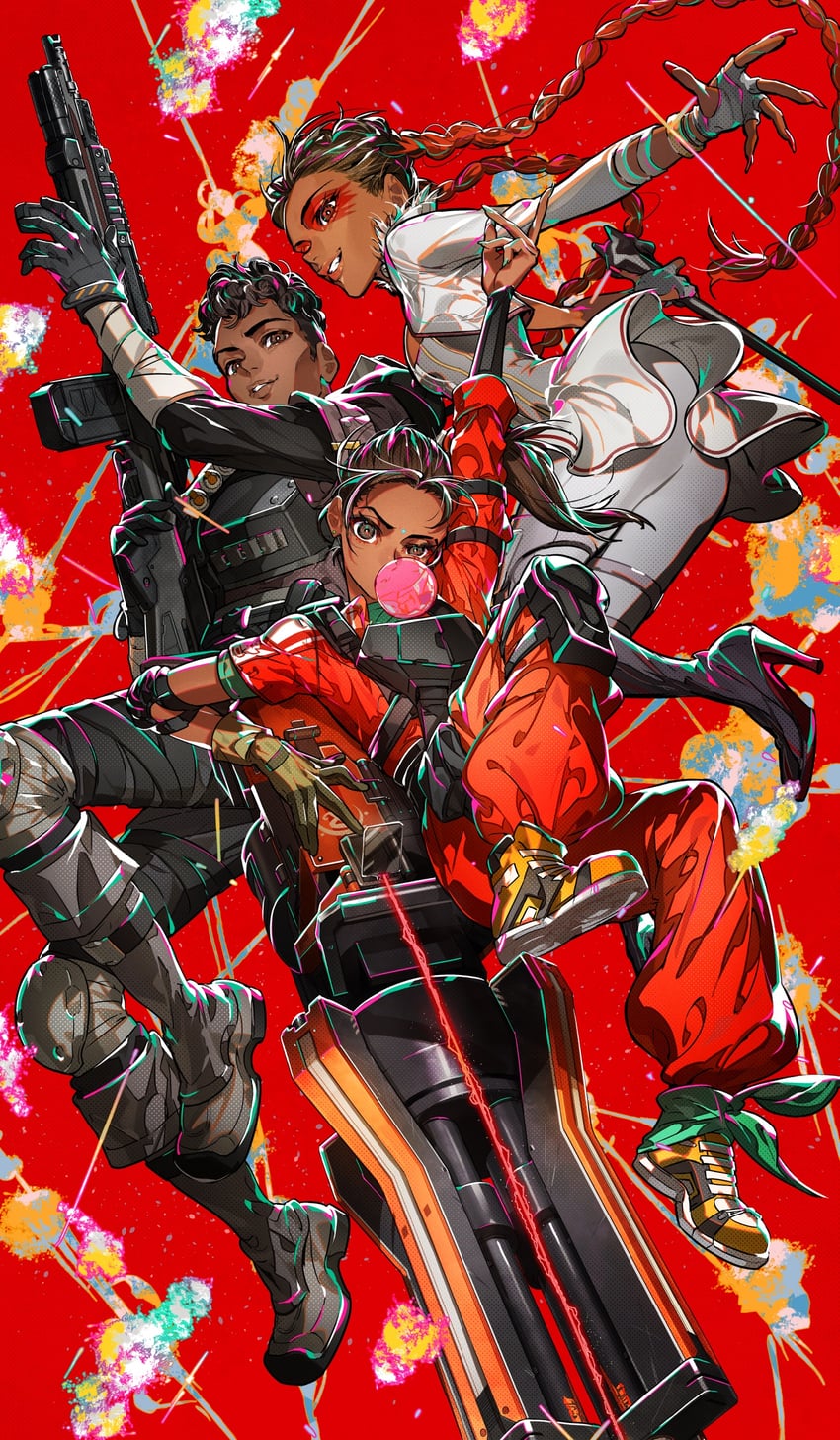 loba, rampart, and bangalore (apex legends) drawn by mika_pikazo