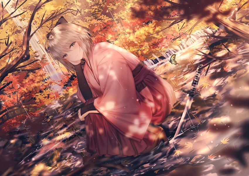 okita souji (fate and 2 more) drawn by junpaku_karen