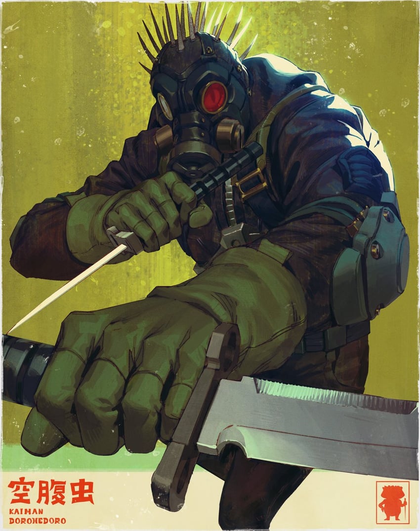 caiman and gyoza man (dorohedoro) drawn by ian_su