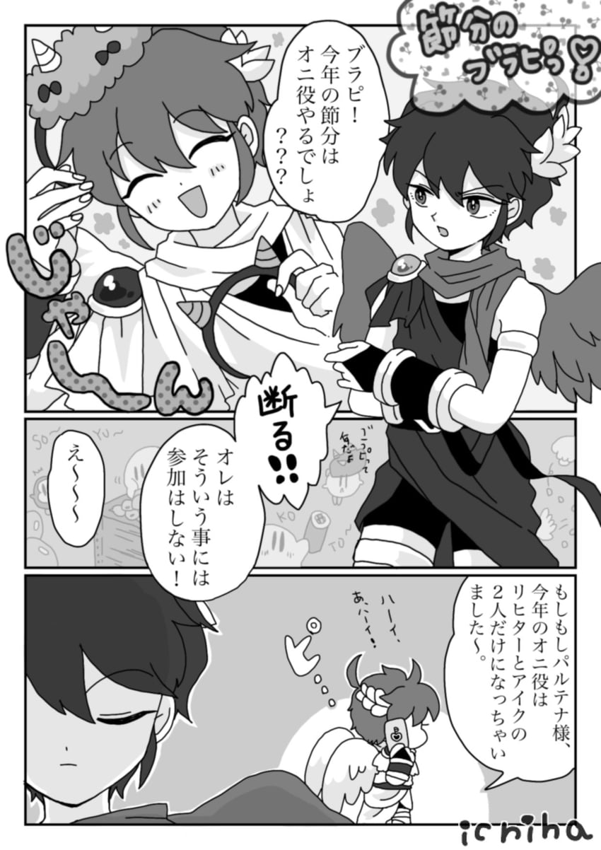 kirby, pit, waddle dee, and dark pit (kirby and 3 more) drawn by ichiaki03
