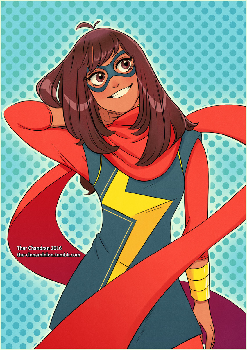 ms. marvel and kamala khan (marvel) drawn by thar_chandran